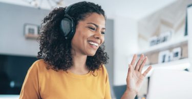 woman working from home