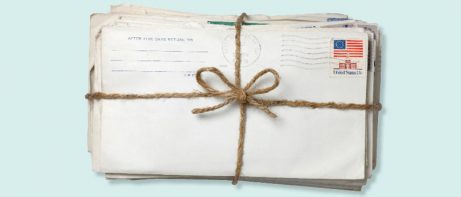 letters tied with string