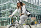 businesswoman on bike