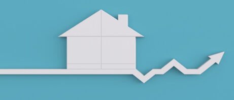 house with trend line going up