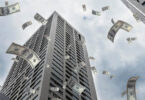 money raining down in a city