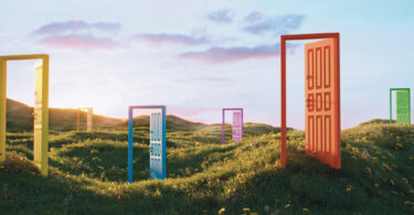 doors open in an open meadow