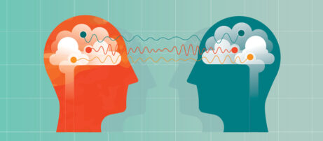 two brains telepathically communicating