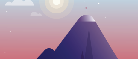 illustration of mountain and sun