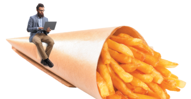 man with frenchfries