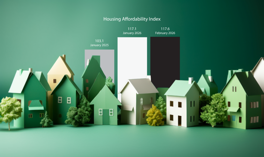 Green houses with data above them